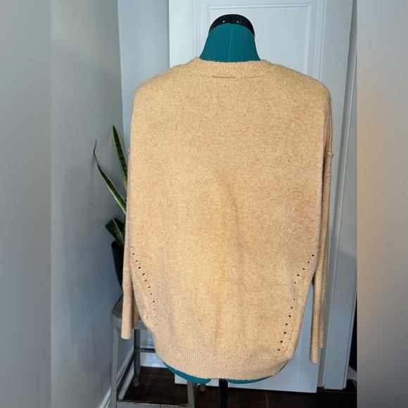 Topshop Tan Pointelle Speckled Pullover Sweater - 4 - Picture 6 of 11